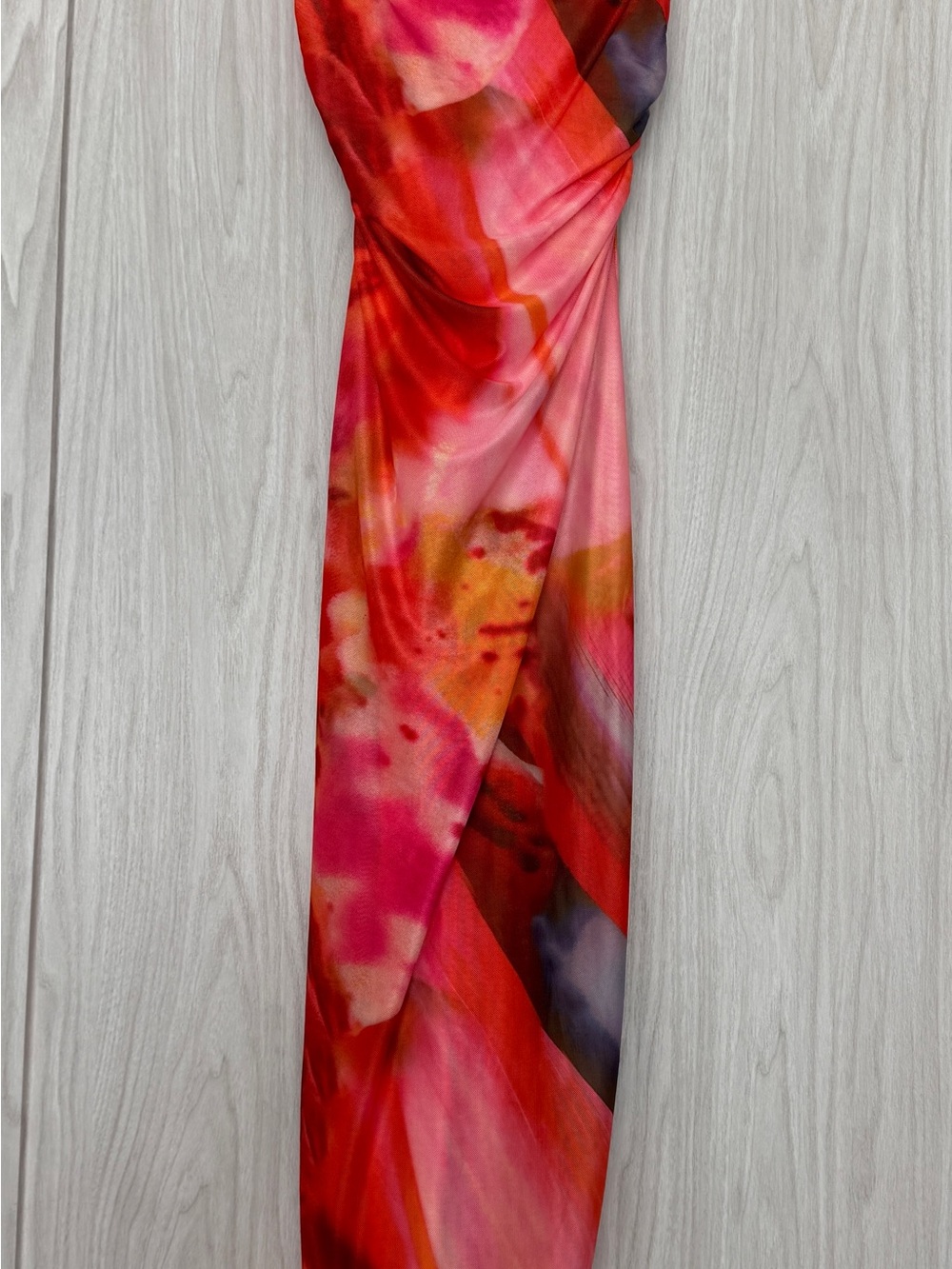 Sunset Watercolor Maxi Dress in Red & Pink